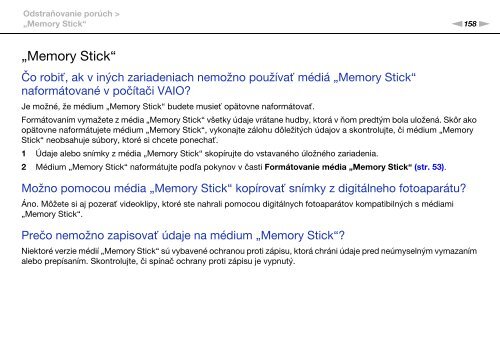 Sony VPCCA3X1R - VPCCA3X1R Mode d'emploi Slovaque