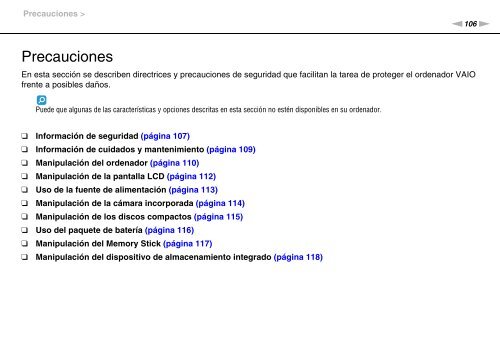 Sony VPCCA3X1R - VPCCA3X1R Mode d'emploi Espagnol