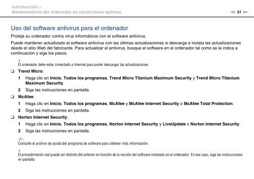 Sony VPCCA3X1R - VPCCA3X1R Mode d'emploi Espagnol