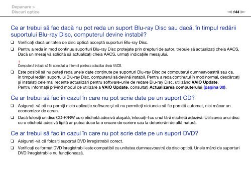 Sony VPCCA3X1R - VPCCA3X1R Mode d'emploi Roumain