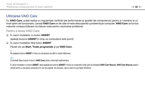 Sony VPCCA3X1R - VPCCA3X1R Mode d'emploi Roumain