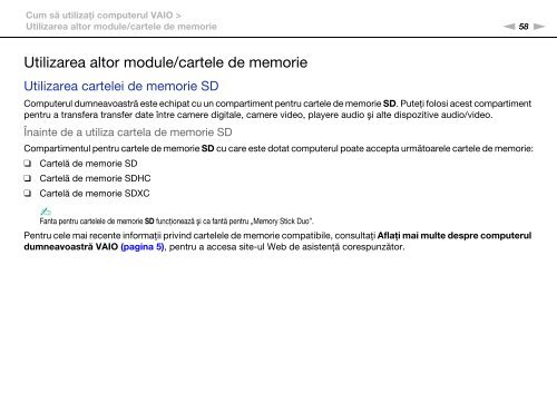 Sony VPCCA3X1R - VPCCA3X1R Mode d'emploi Roumain