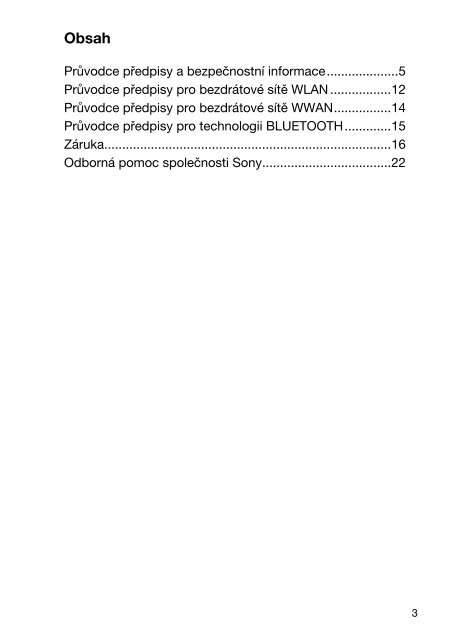 Sony VPCCA3X1R - VPCCA3X1R Documents de garantie Tch&egrave;que