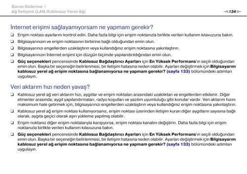 Sony VPCCA3X1R - VPCCA3X1R Mode d'emploi Turc