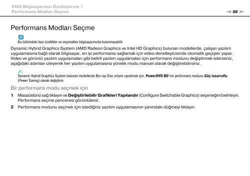 Sony VPCCA3X1R - VPCCA3X1R Mode d'emploi Turc