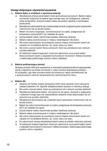 Sony VPCCA3X1R - VPCCA3X1R Documents de garantie Roumain