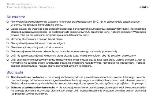 Sony VPCCA3X1R - VPCCA3X1R Mode d'emploi Polonais