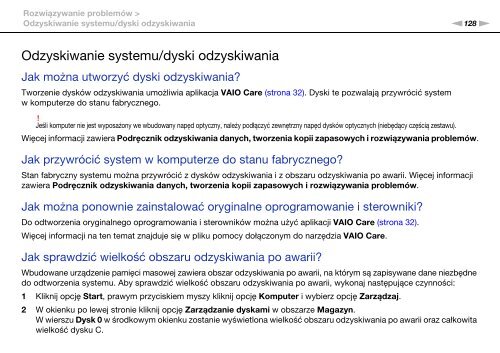 Sony VPCCA3X1R - VPCCA3X1R Mode d'emploi Polonais