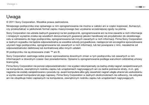 Sony VPCCA3X1R - VPCCA3X1R Mode d'emploi Polonais