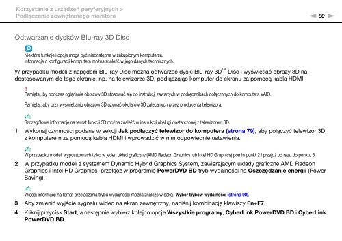 Sony VPCCA3X1R - VPCCA3X1R Mode d'emploi Polonais