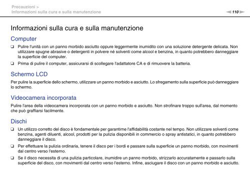 Sony VPCCA3X1R - VPCCA3X1R Mode d'emploi Italien