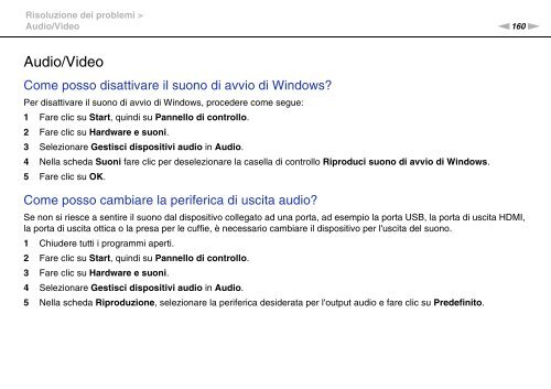 Sony VPCCA3X1R - VPCCA3X1R Mode d'emploi Italien