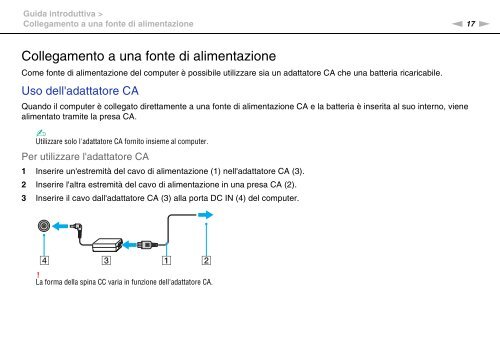 Sony VPCCA3X1R - VPCCA3X1R Mode d'emploi Italien