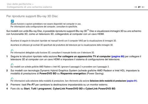 Sony VPCCA3X1R - VPCCA3X1R Mode d'emploi Italien