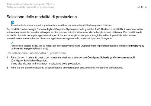 Sony VPCCA3X1R - VPCCA3X1R Mode d'emploi Italien