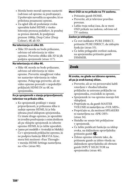 Sony STR-DN840 - STR-DN840 Istruzioni per l'uso Sloveno