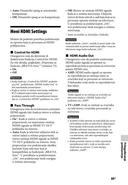 Sony STR-DN840 - STR-DN840 Istruzioni per l'uso Serbo