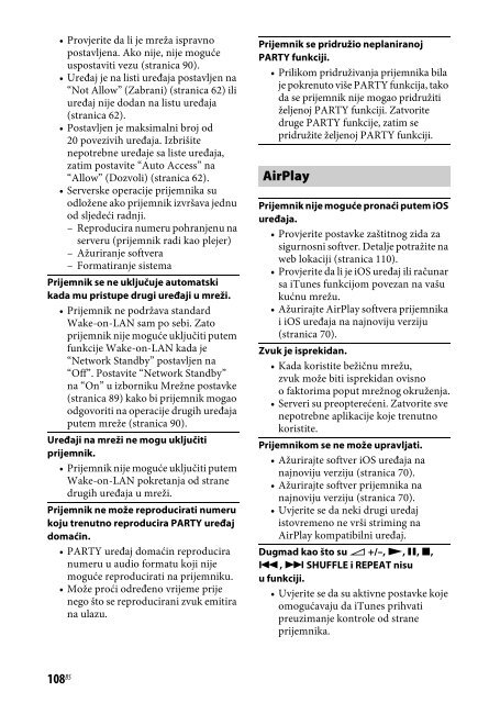 Sony STR-DN840 - STR-DN840 Istruzioni per l'uso Bosniaco