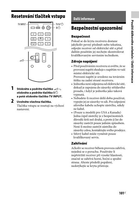 Sony STR-DN840 - STR-DN840 Istruzioni per l'uso Ceco