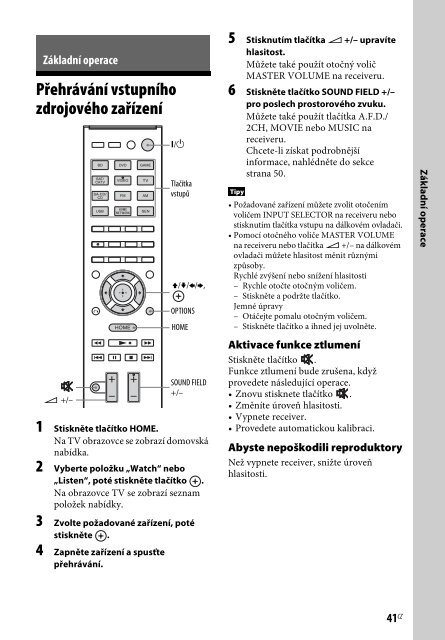 Sony STR-DN840 - STR-DN840 Istruzioni per l'uso Ceco