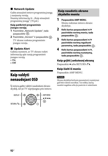 Sony STR-DN840 - STR-DN840 Istruzioni per l'uso Lituano