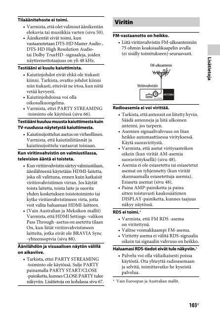 Sony STR-DN840 - STR-DN840 Istruzioni per l'uso Finlandese