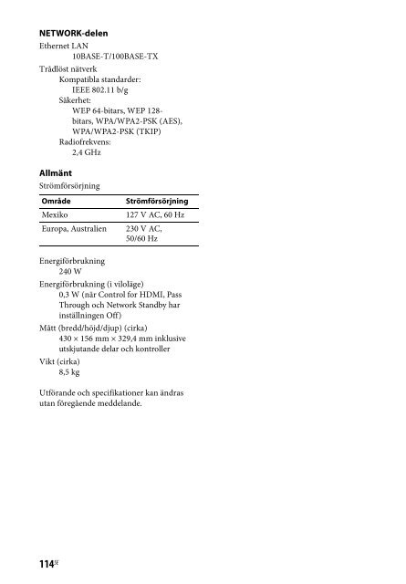 Sony STR-DN840 - STR-DN840 Istruzioni per l'uso Svedese