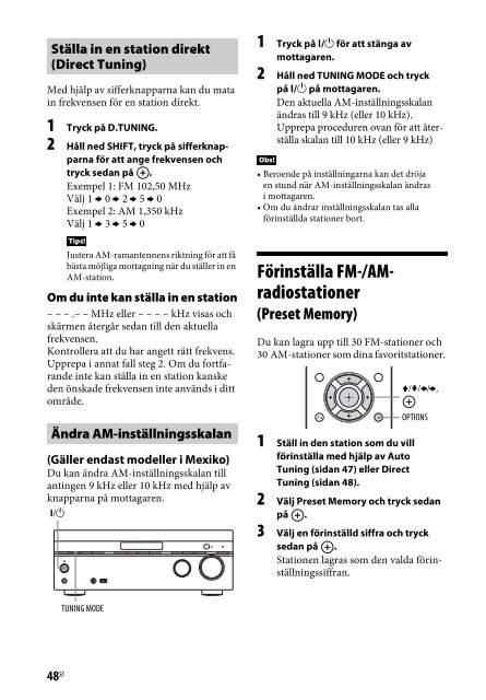 Sony STR-DN840 - STR-DN840 Istruzioni per l'uso Svedese