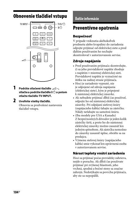 Sony STR-DN840 - STR-DN840 Istruzioni per l'uso Slovacco