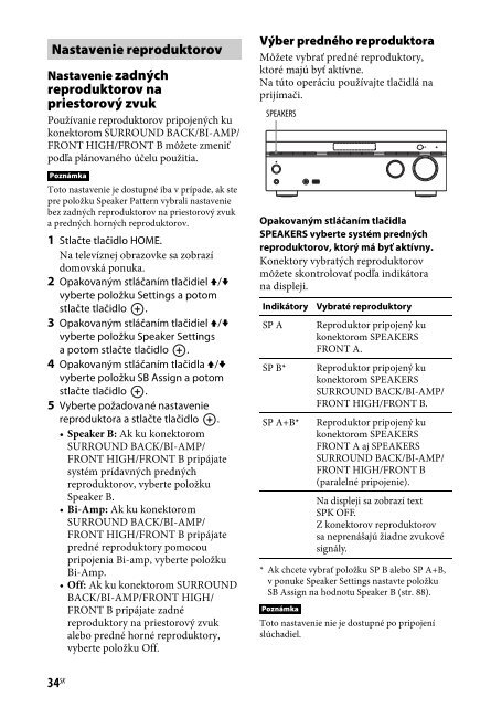 Sony STR-DN840 - STR-DN840 Istruzioni per l'uso Slovacco