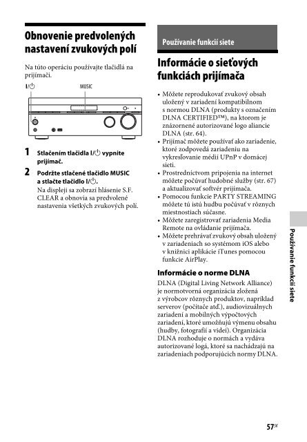 Sony STR-DN840 - STR-DN840 Istruzioni per l'uso Slovacco