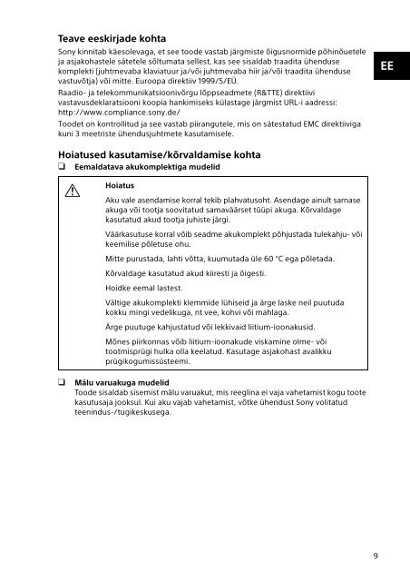 Sony SVP1322B4E - SVP1322B4E Documenti garanzia Lituano