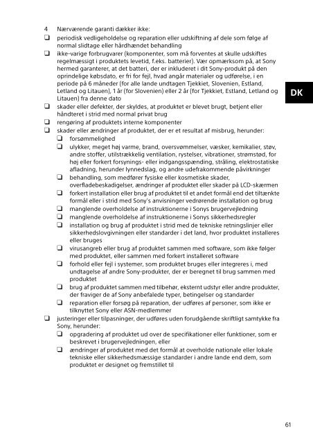 Sony SVP1322B4E - SVP1322B4E Documenti garanzia Finlandese