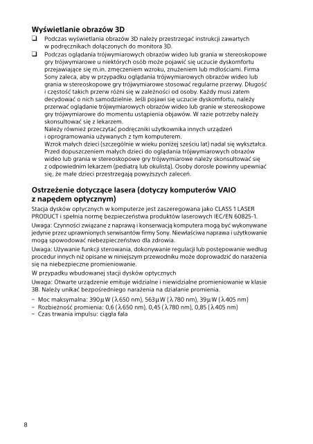 Sony SVP1322B4E - SVP1322B4E Documenti garanzia Rumeno