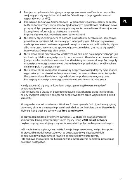 Sony SVP1322B4E - SVP1322B4E Documenti garanzia Polacco