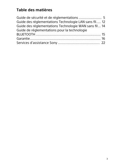 Sony SVP1322B4E - SVP1322B4E Documenti garanzia Francese