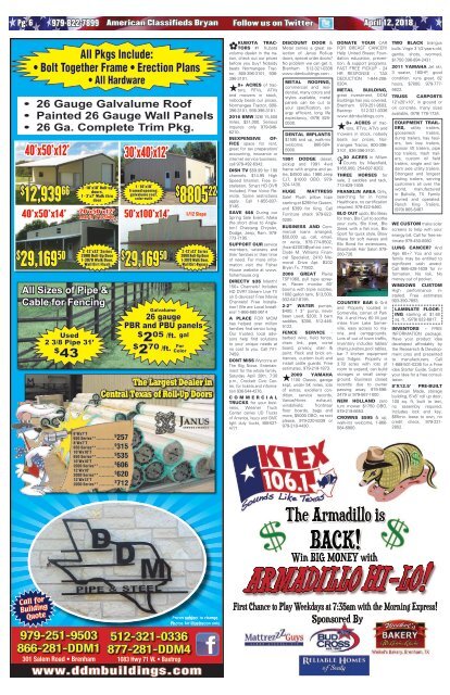 American Classifieds April 12th Edition Bryan/College Station