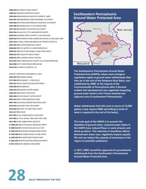 2017 Annual Report of the Delaware River Basin Commission