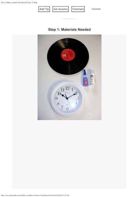 How to Make a Custom Vinyl Record Clock 13 Steps