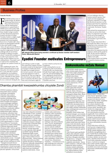 SMME NEWS  - DEC 2017 ISSUE