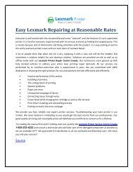 Easy Lexmark Repairing at Reasonable Rates