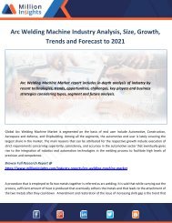 Arc Welding Machine Industry Analysis, Size, Growth, Trends and Forecast to 2021  