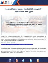 Coconut Water Market Size to 2021 Analysis by Applications and Types