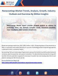 Nanocoatings Market Trends, Analysis, Growth, Industry Outlook and Overview By Million Insights