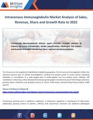 Intravenous Immunoglobulin Market Analysis of Sales, Revenue, Share and Growth Rate to 2022 