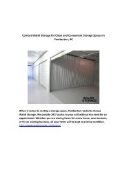 Contact Walsh Storage for Clean and Convenient Storage Spaces in Pemberton, BC