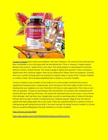 Turmeric Forskolin - Review