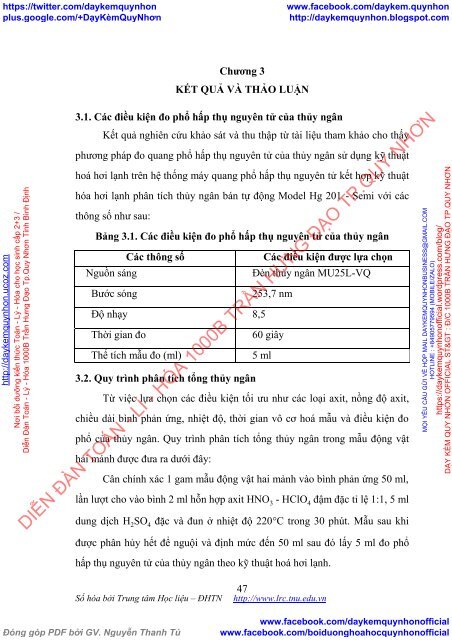 Nghiên cứu phân tích hàm lượng thủy ngân trong động vật hai mảnh tại Quảng Ninh bằng phương pháp quang phổ hấp thụ nguyên tử kết hợp kỹ thuật  hóa  hơi lạnh