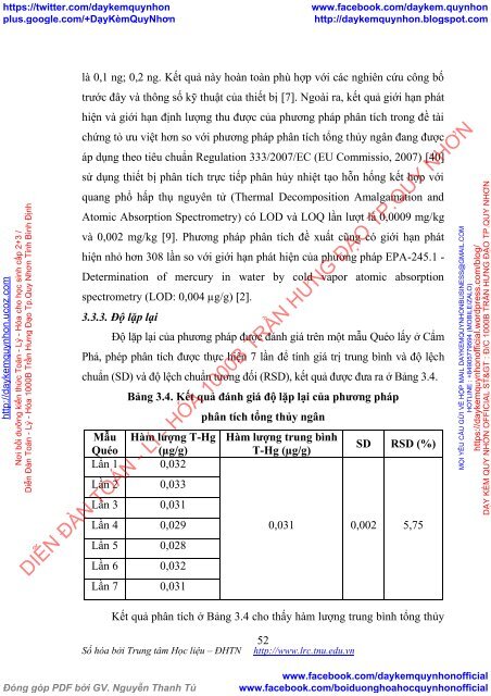 Nghiên cứu phân tích hàm lượng thủy ngân trong động vật hai mảnh tại Quảng Ninh bằng phương pháp quang phổ hấp thụ nguyên tử kết hợp kỹ thuật  hóa  hơi lạnh