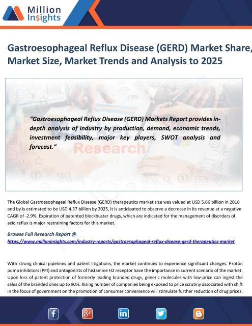 Gastroesophageal Reflux Disease (GERD) Market Share, Market Size ...